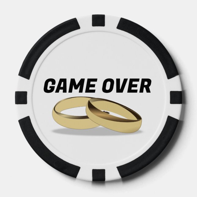 BACHELOR PARTY GAME OVER FUNNY POKER CHIPS (Front)