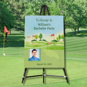 Bachelor Party Golf Guy Photo Welcome   Foam Board