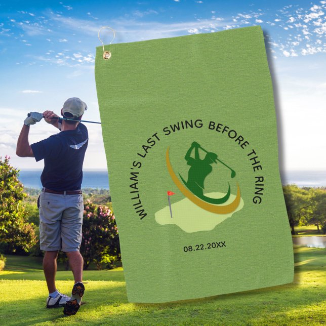 Bachelor Party Golfer Name Last Swing Golf Towel (Creator Uploaded)