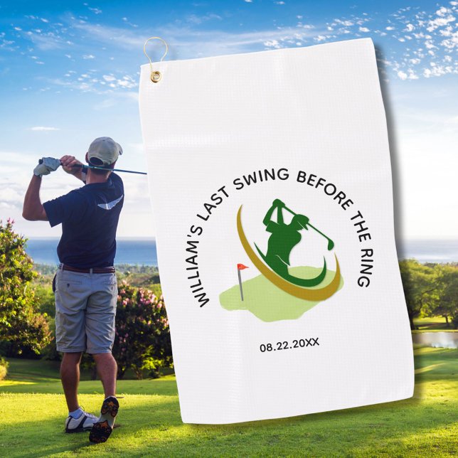 Bachelor Party Golfer Name Last Swing Golf Towel (Creator Uploaded)