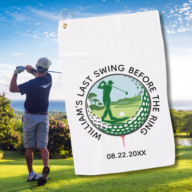 Bachelor Party Golfer Name Last Swing Golf Towel (Creator Uploaded)