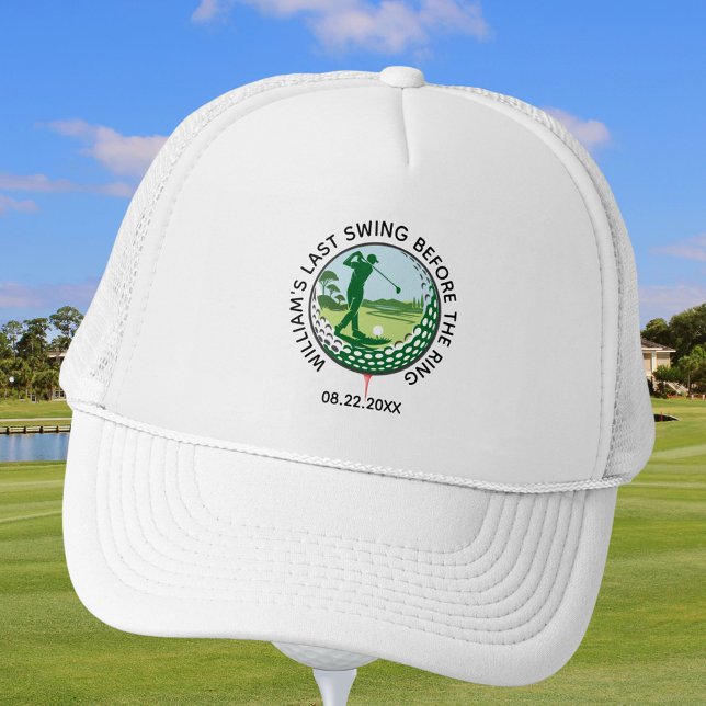 Bachelor Party Golfer Name Last Swing Golf  Trucker Hat (Creator Uploaded)