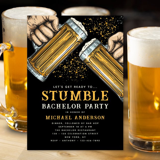 Bachelor Party Groom Boy's Night Out Drinks  Invitation (Creator Uploaded)