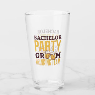 Bachelor Party Groom Drinking Team Funny Wedding Glass