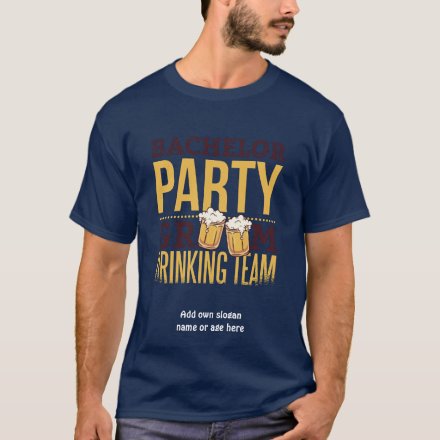 Bachelor Party Groom Drinking Team Funny Wedding T-Shirt