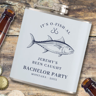 Bachelor Party Groom Fishing Trip Custom Flask