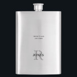 Bachelor Party Groom Flask Monogram Funny Gift<br><div class="desc">Flask.  Bachelor Party.  Groomsmen.  Name. Monogram.    "The boy's club last stand"</div>