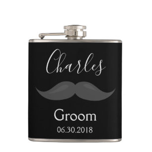 Bachelor party Groom Flask Mustache