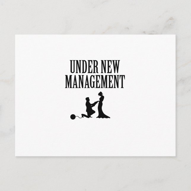 Bachelor party Groom Gift  Under New Management Announcement Postcard (Front)
