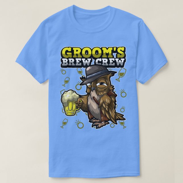 Bachelor Party Groom & Groomsmen Drinking Crew Fun T-Shirt (Design Front)