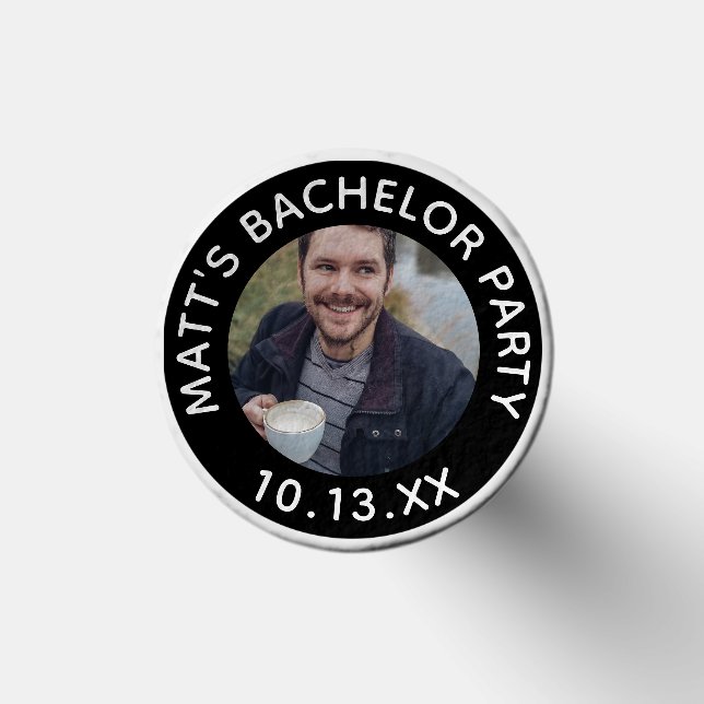 Bachelor Party Groom Photo Golfer Wedding Golf Tees (Top)