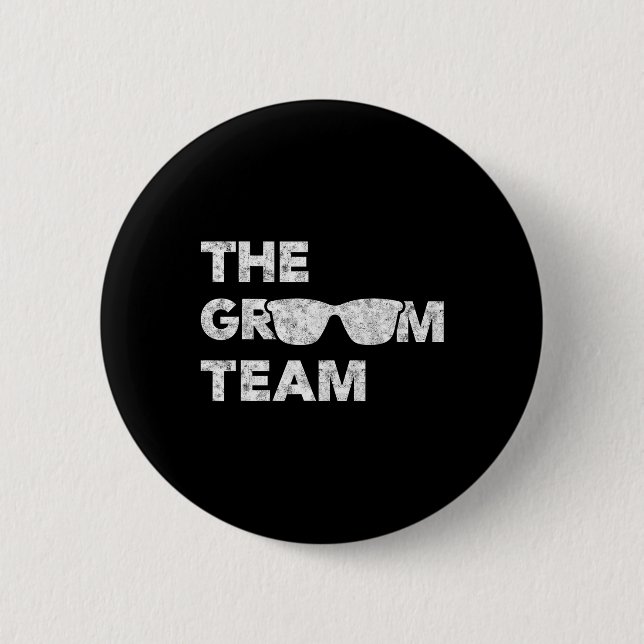 Bachelor Party Groom Team Vintage Tee Stag Party G Button (Front)