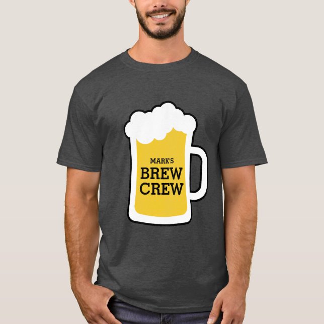 Bachelor Party Grooms Brew Crew T-Shirt (Front)