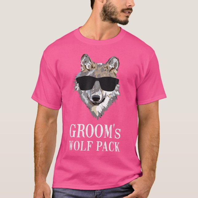Bachelor Party Groom'S Wolf Pack T-Shirt (Front)