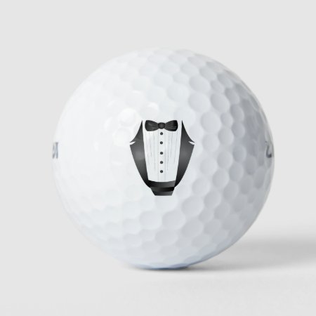 Bachelor Party Groomsman Team Groom Black Tuxedo Golf Balls