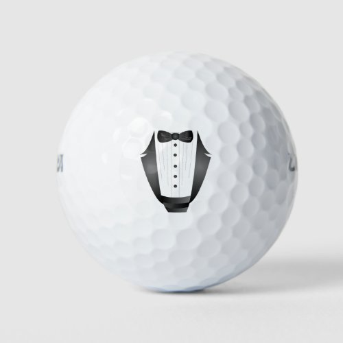 Bachelor Party Groomsman Team Groom black tuxedo Golf Balls