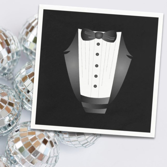 Bachelor Party Groomsman Team Groom black tuxedo Paper Napkins (Bachelor Party Groomsman Team Groom black tuxedo Paper Napkins)