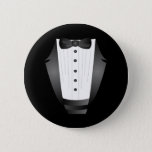 Bachelor Party Groomsman Team Groom Black Tuxedo Pinback Button at Zazzle