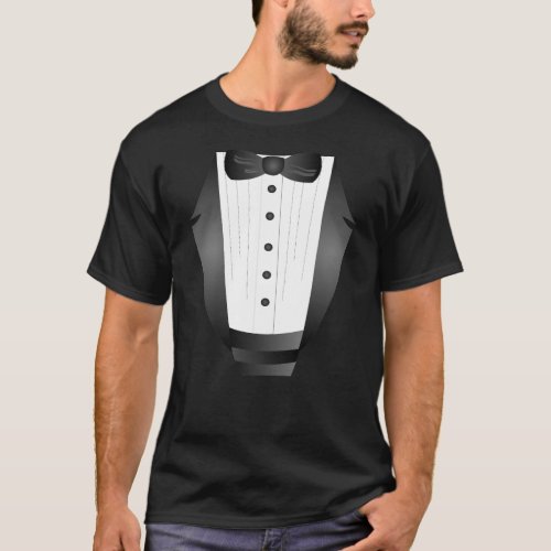 Bachelor Party Groomsman Team Groom black tuxedo T_Shirt