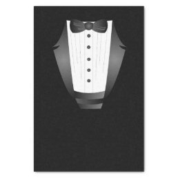 Bachelor Party Groomsman Team Groom black tuxedo Tissue Paper