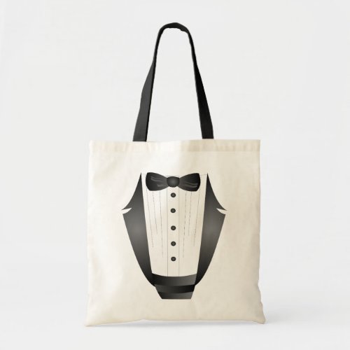 Bachelor Party Groomsman Team Groom black tuxedo Tote Bag