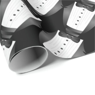Bachelor Party Groomsman Team Groom black tuxedo Wrapping Paper
