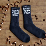 Bachelor Party Groomswoman Black Wedding Socks<br><div class="desc">Just add the name of your Groomswoman and your wedding date. Makes a great proposal gift for her.</div>