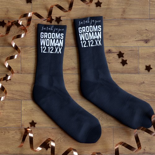 Bachelor Party Groomswoman Black Wedding Socks