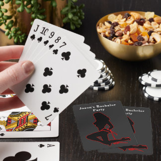 Bachelor Party Guys Night Out Woman Silhouette Poker Cards