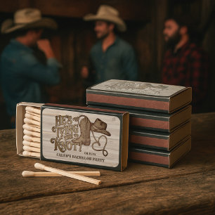Bachelor Party He's Tying the Knot Cowboy Themed Matchboxes