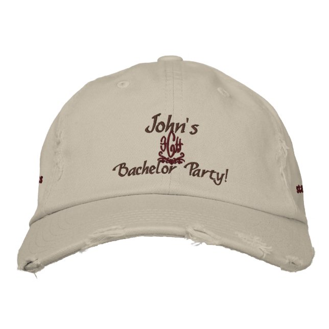 Bachelor Party I Stone Embroidered Baseball Cap (Front)