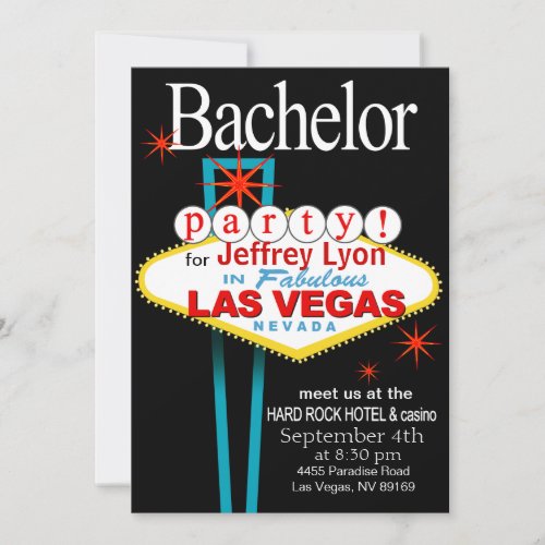 Bachelor Party in Las Vegas Invitation