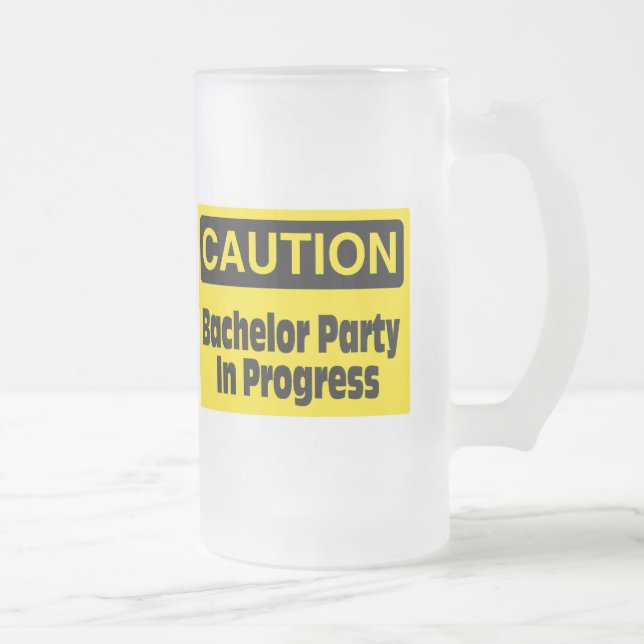 Bachelor Party In Progress Frosted Glass Beer Mug (Right)