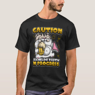 Bachelor Party In Progress Groom Drinking Team T-Shirt
