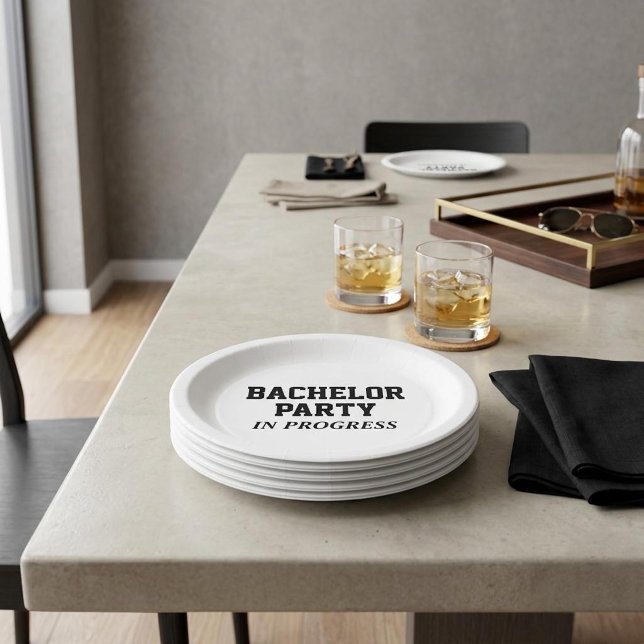Bachelor Party In Progress Paper Plates (Creator Uploaded)