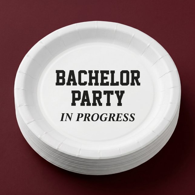 Bachelor Party In Progress Paper Plates (Creator Uploaded)