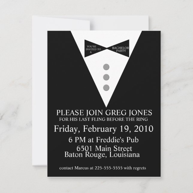 Bachelor Party Invitation (Front)