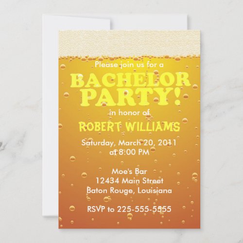 Bachelor Party Personalized Invitations