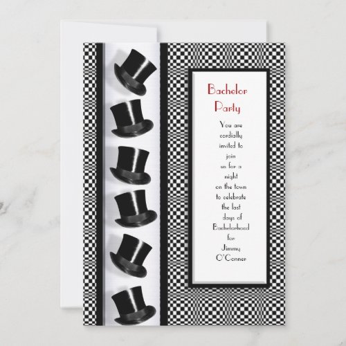 Bachelor Party invitation black and white