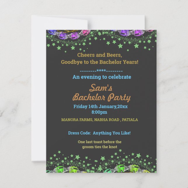 BACHELOR PARTY INVITATION CARD (Front)