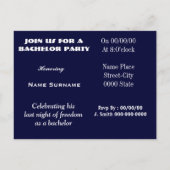 bachelor party invitation,groom shower invitation (Back)