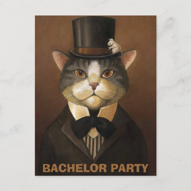 bachelor party invitation,groom shower invitation postcard (Front)