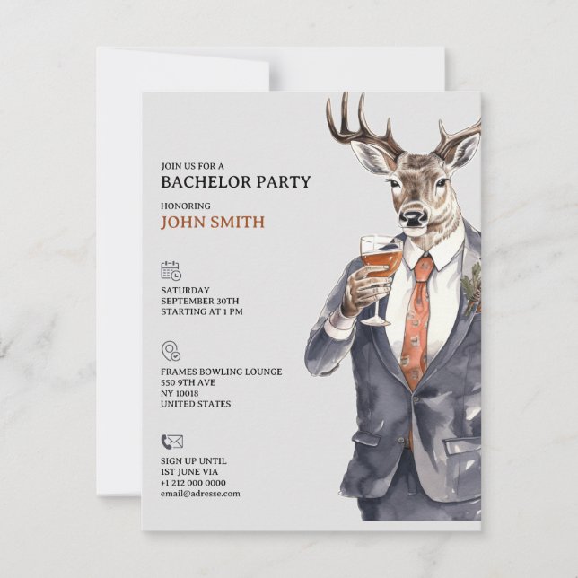 Bachelor Party Invitation Men Template (Front)