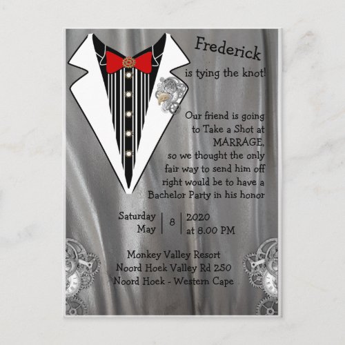 Bachelor Party Invitation Postcard