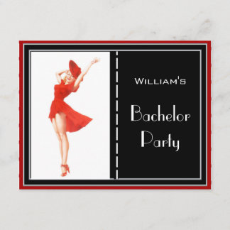 Bachelor Party Invitation Red Black White 2