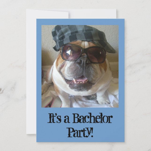 Bachelor Party Invitations Funny English Bulldog (Front)