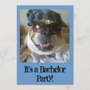 Bachelor Party Invitations Funny English Bulldog