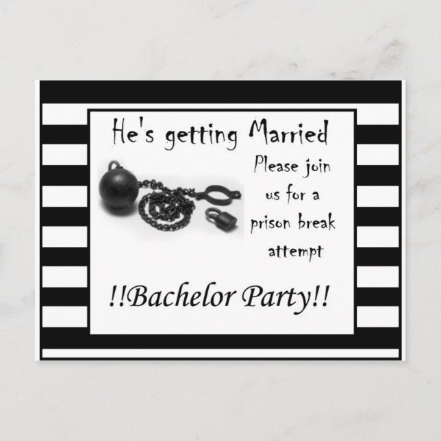Bachelor party invite - prison break (Front)