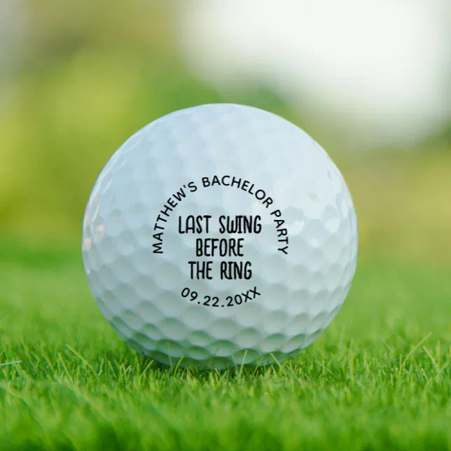 Bachelor Party Last Swing Before the Ring Golf Balls | Zazzle