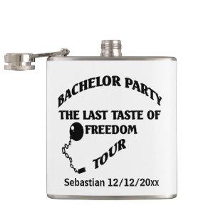 Bachelor Party Last Taste Of Freedom Personalized Flask